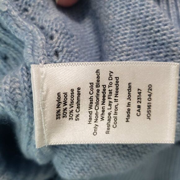 Talbots Women's Sweater Medium Light Blue Wool Cashmere Soft Knit Blend - Picture 9 of 9
